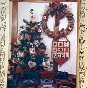 Mumms The Word Pattern Penstitch Ornaments Wreath Door Home Decor Noel